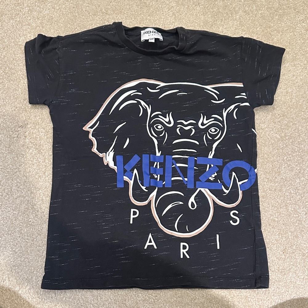Kenzo Kids Black and Blue Elephant Tee